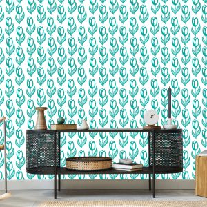 Papier Peint Belles Tulipes Turquoises – Image 5