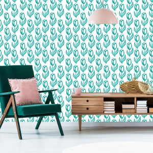 Papier Peint Belles Tulipes Turquoises – Image 6