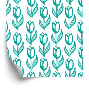 Papier Peint Belles Tulipes Turquoises – Image 2