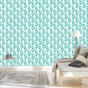 Papier Peint Belles Tulipes Turquoises – Image 3
