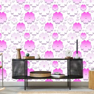 Papier Peint Fleurs Et Feuilles - Effet 3D – Image 5