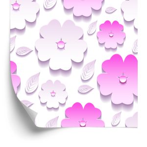 Papier Peint Fleurs Et Feuilles - Effet 3D – Image 2