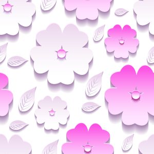 Papier Peint Fleurs Et Feuilles - Effet 3D – Image 1