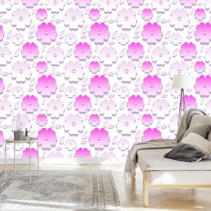 Papier Peint Fleurs Et Feuilles - Effet 3D – Image 3