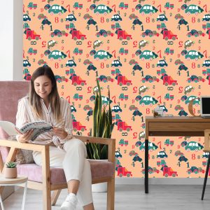 Papier Peint Pour Les Enfants - Voitures Et Chiffres Colorés – Image 7