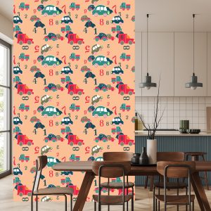 Papier Peint Pour Les Enfants - Voitures Et Chiffres Colorés – Image 4