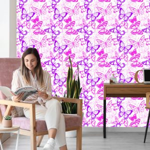 Papier Peint Pour Les Enfants - Papillons Roses Et Violets – Image 7
