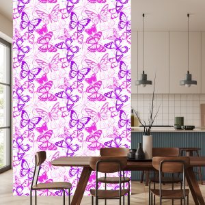 Papier Peint Pour Les Enfants - Papillons Roses Et Violets – Image 4