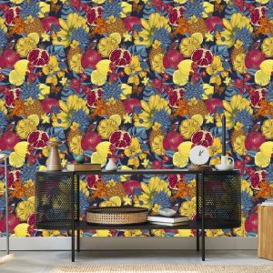 Papier Peint Fruits Exotiques, Fleurs Et Oiseaux – Image 5