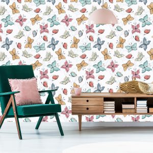 Papier Peint Pour Les Enfants - Papillons Et Fleurs – Image 6