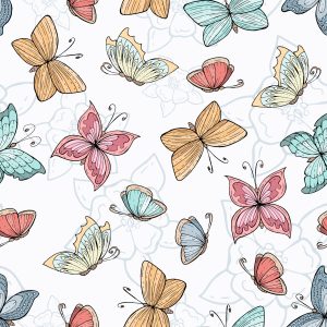Papier Peint Pour Les Enfants - Papillons Et Fleurs – Image 1