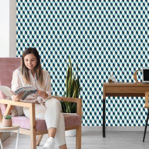 Papier Peint Cubes 3D Dans Un Style Rétro – Image 7
