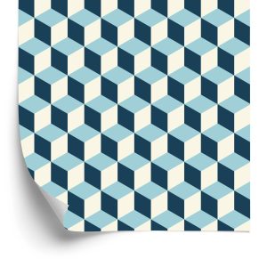 Papier Peint Cubes 3D Dans Un Style Rétro – Image 2