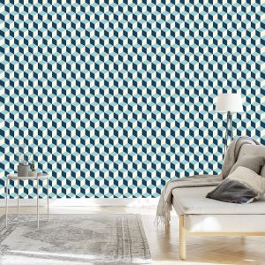 Papier Peint Cubes 3D Dans Un Style Rétro – Image 3
