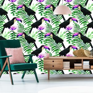 Papier Peint Toucans Parmi Les Feuilles Tropicales – Image 6