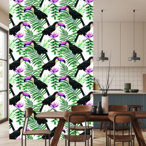 Papier Peint Toucans Parmi Les Feuilles Tropicales – Image 4
