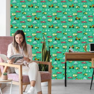 Papier Peint Pour Les Enfants - Voitures Et Motos Colorées – Image 7