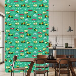 Papier Peint Pour Les Enfants - Voitures Et Motos Colorées – Image 4