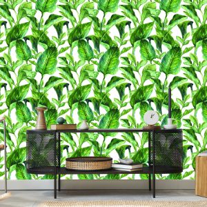 Papier Peint Feuilles Tropicales Aquarelles – Image 5