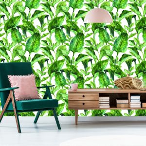 Papier Peint Feuilles Tropicales Aquarelles – Image 6