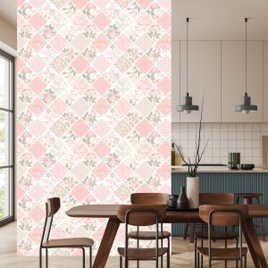 Papier Peint Mosaïque Patchwork Avec Papillons Et Fleurs – Image 4