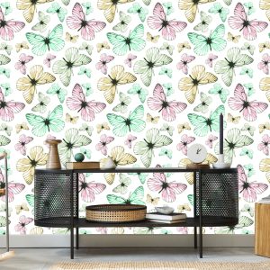 Papier Peint Pour Les Enfants - Papillons Pastel – Image 5