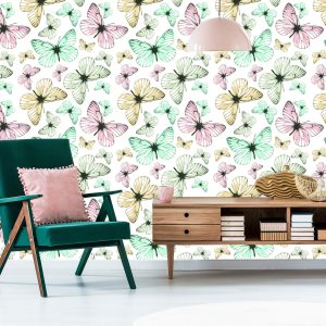 Papier Peint Pour Les Enfants - Papillons Pastel – Image 6
