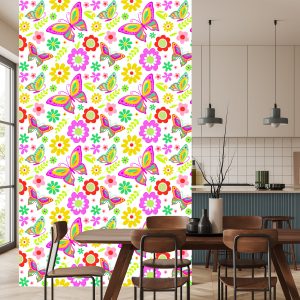 Papier Peint Pour Les Enfants - Papillons Et Fleurs – Image 4