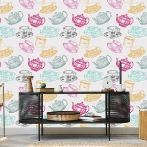Papier Peint Pour La Cuisine - Service À Thé Vintage – Image 5