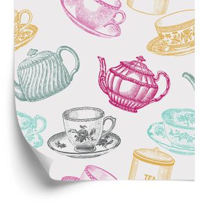 Papier Peint Pour La Cuisine - Service À Thé Vintage – Image 2