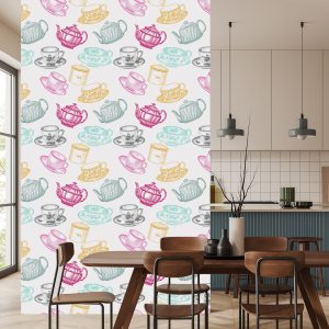Papier Peint Pour La Cuisine - Service À Thé Vintage – Image 4