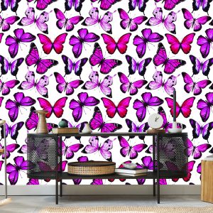Papier Peint Pour Les Enfants - Papillons Roses – Image 5