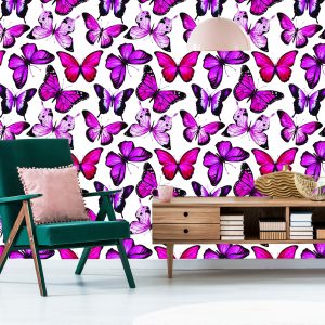 Papier Peint Pour Les Enfants - Papillons Roses – Image 6