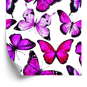 Papier Peint Pour Les Enfants - Papillons Roses – Image 2