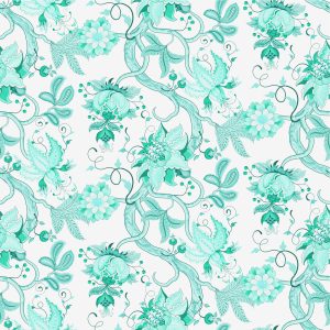Papier Peint Beau Motif Végétal Turquoise – Image 1