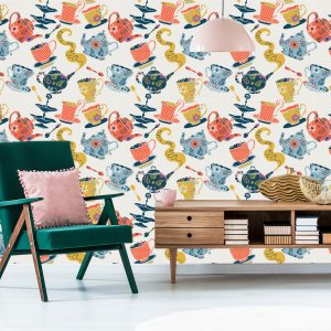 Papier Peint Pour La Cuisine - Service À Thé Coloré – Image 6