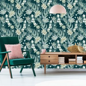 Papier Peint Fleurs Et Feuilles Élégantes – Image 6