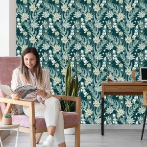 Papier Peint Fleurs Et Feuilles Élégantes – Image 7