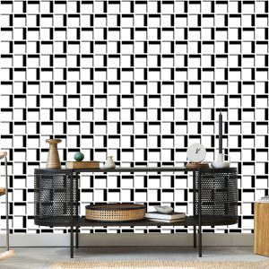 Papier Peint Plaid Géométrique 3D Pour Salon De Bureau – Image 5