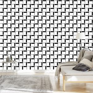 Papier Peint Plaid Géométrique 3D Pour Salon De Bureau – Image 3