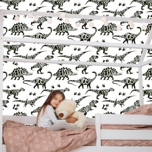 Papier Peint Avec Des Animaux Dinosaures Pour Une Chambre De Bébé – Image 7