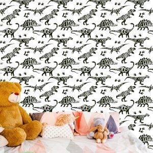 Papier Peint Avec Des Animaux Dinosaures Pour Une Chambre De Bébé – Image 6