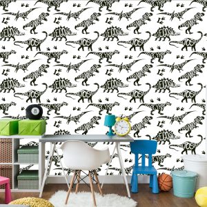 Papier Peint Avec Des Animaux Dinosaures Pour Une Chambre De Bébé – Image 4