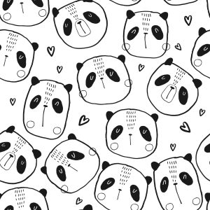 Papier Peint Pandas Avec Des Coeurs – Image 1