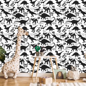 Papier Peint Feuilles De Dinosaures Pour La Chambre D'un Bébé – Image 5