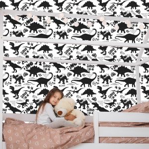 Papier Peint Feuilles De Dinosaures Pour La Chambre D'un Bébé – Image 7