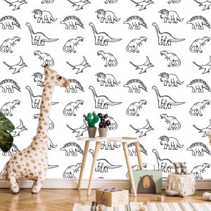Papier Peint Pour Les Enfants Avec Des Animaux Dinosaures – Image 5