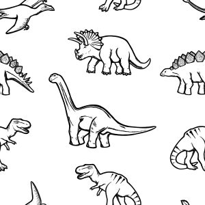 Papier Peint Pour Les Enfants Avec Des Animaux Dinosaures – Image 1