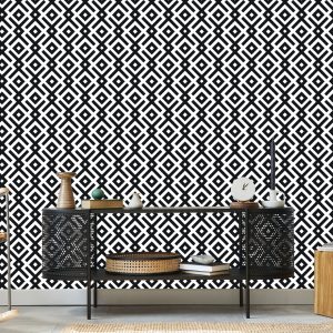 Papier Peint Motif Géométrique Noir Et Blanc – Image 5