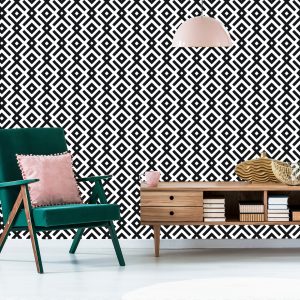 Papier Peint Motif Géométrique Noir Et Blanc – Image 6